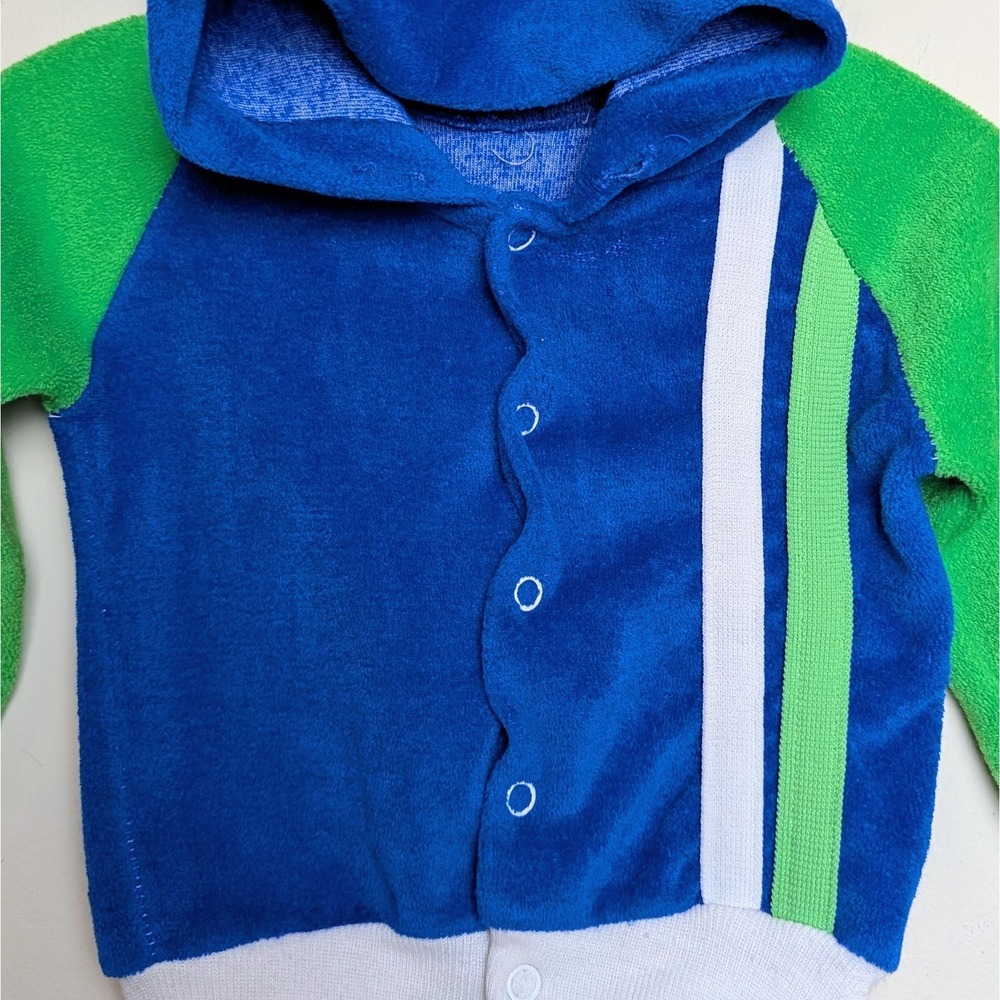 Vintage Kids World Terry Cloth 80s Hoodie Jacket Baby Size 12 Months - Picture 2 of 9
